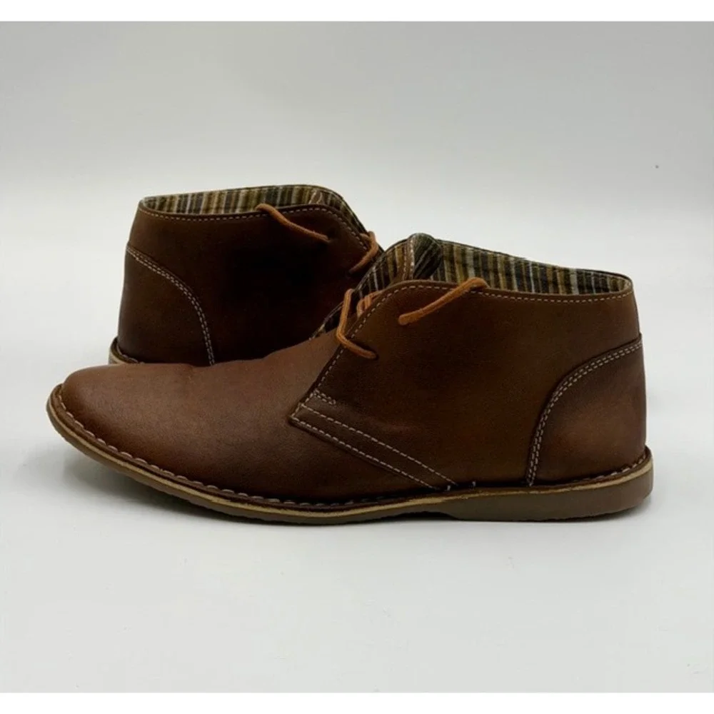 Vito‎ Rossi Mens Brown Leather Chukka Boots Lace Up Casual Fashion Shoes
